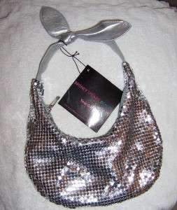 BRITNEY SPEARS EVENING PURSE SILVER METALLIC NWT LOVELY  