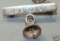 Vintage CAMPANAS liberty bell badge pin ITALY  