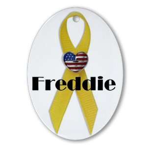  Military Backer Freddie (Yellow Ribbon) Oval Ornament 