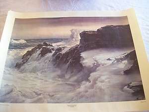 FREDERICK JUDD WAUGH, LITHOGRAPH PRINT ON CANVAS; MARCH NORTH 