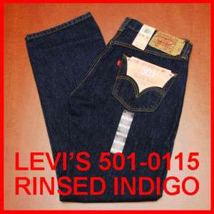 Levis 501 Jeans Jean Rinsed Indigo 0115 115 ALL SIZES  