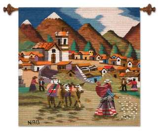 SIERRA LANDSCAPE Peru Wool Wall Hanging Tapestry ART Tapestries, Wall 