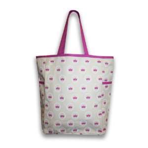 Thro 3988 Princess Crown Printed Canvas Kids Tote with Side Pockets 