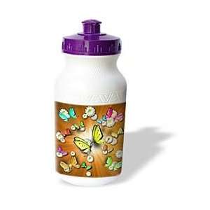   Swallowtails and Daisies in 3D   Water Bottles