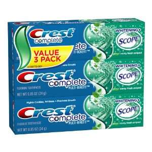  Crest Complete Whitening Plus Scope Minty Fresh Striped 