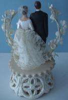 BEAUTIFUL LACY 1940s EARLY 1950s Vintage Wedding Cake Topper A+ 