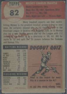 1953 Topps 82 Mickey Mantle PSA 4mc (0048)  