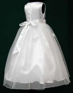 Flower Girl Wedding Flowergirl Dress Sz 7 White  