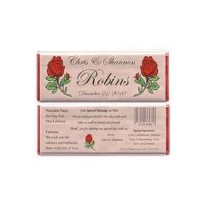  WA307red   Wedding Red Roses Vellum Candy Bar Wrappers 