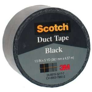  1.5 X 5 Yards Black Scotch Duct Tape 1005 BLK 1P [Set of 