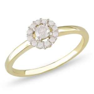   Gold 1/4 CT TDW Round White Diamond Engagement Ring (G H, I2 I3