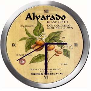  ALVARADO 14 Inch Coffee Metal Clock Quartz Movement 