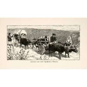  1896 Wood Engraving Gaston Vuillier Sardinia Peasant Yoked 