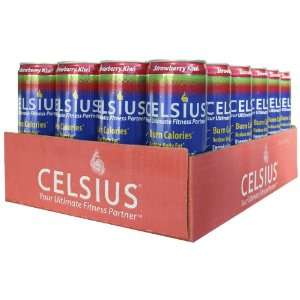 Celsius Supplement Drink, Strawberry Kiwi, 12 Ounce, 24 Count Cans 