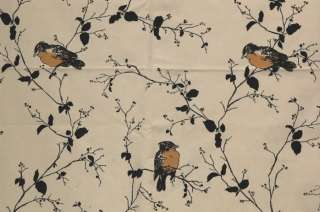 BIRDS ON BRANCH COTTON CANVAS UPHOLSTERY FABRIC 6.5 YDS  