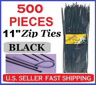 500) NEW 11 Wire Cable Zip Ties   50 Lbs Tensile █  