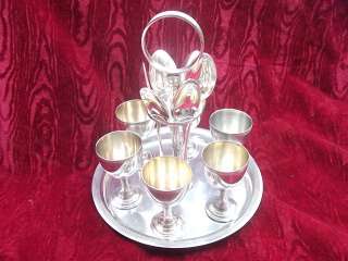 JAYS SILVER PLATED EGG CUPS ON STAND  
