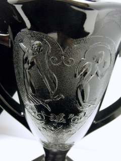 Tiara Black Amethyst Glass Loving Cup Vase Bowl  