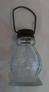 VICTORY GLASS CANDY PELLET LANTERN CONTAINER JEANETTE  