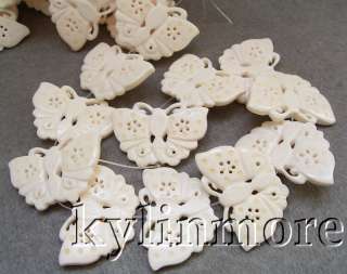 8SE08004a   30x45mm Ox bone Carved Butterfly Beads 15  