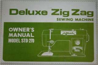 White STD 270 DeLuxe Zig Zag Sewing Machine Manual On CD  