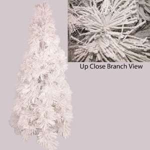  4ft White Long Flocked Needle Tree