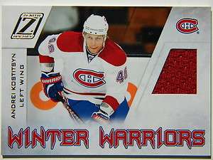 2010 11 ZENITH WINTER WARRIORS JERSEY ANDREI KOSTITSYN #KO MONTREAL 