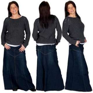 Ladies Denim Long Skirt   Indigo Maxi   Womens US 10, 12, 14, 16, 18 