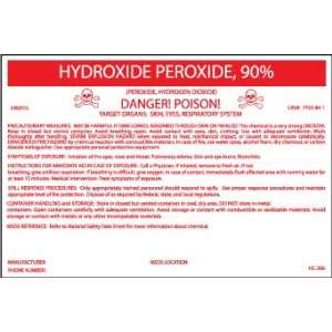  LABELS HYDROXIDE PEROXIDE, 90% 3 1/4X5 P/S