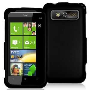  HTC 7 TROPHY T8686 BLACK RUBBERIZED CASE Cell Phones 