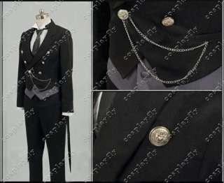 Black Butler 2 Kuroshitsuji Sebastian Cosplay Costume  