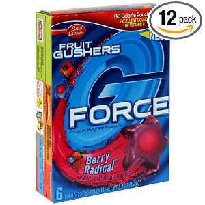 Fruit Gushers G force Berry Radical, 5.4 Ounce Box (Pack of 12 