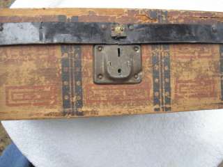Old Vintage Trunk or Jewelry Trinket Wooden Wood Box  