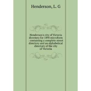 Hendersons city of Vancouver directory for 1890 microform 