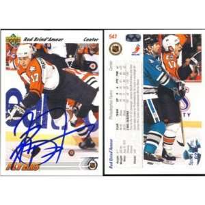  BrindAmour Philadelphia Flyers Signed 1991 Upper Deck Card 547 SL COA