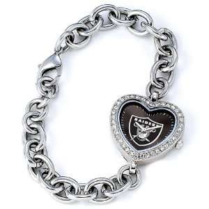  Ladies NFL Oakland Raiders Heart Watch Jewelry