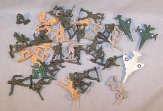 VINTAGE LOT~SOLDIERS & AIRPLANES~JETS~37 PLAY SET FIGS  