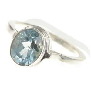  925 Sterling Silver NATURAL BLUE TOPAZ Ring, Size 7.25, 4.55g Jewelry