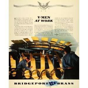  1942 Ad Bridgeport Brass Co War Production WWII Victory V 