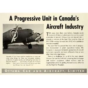  1942 Ad Ottawa Car & Aircraft Limited Canada Avro Ansons 