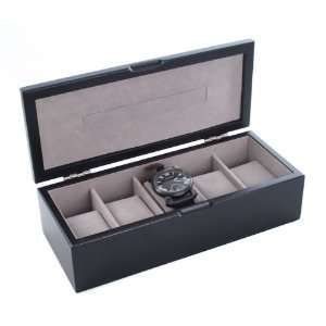  Mele & Co Luxury 5 Watch Black Display Box Case New