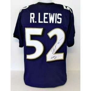  Ray Lewis Autographed Uniform   Purple SB XXXV MVP inscr 