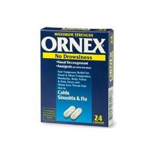 Ornex Maximum Strength Nasal Decongestant and Analgesic, Caplets, 24 