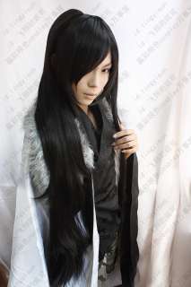 Kanda Yuu Braid Wig Cosplay Long Black Straight Wigs 100cm  