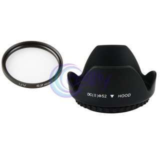 52mm Flower Lens Hood+UV Ultra Violet Filter for Panasonic Lumix DMC 