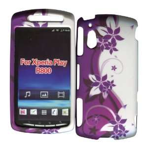  Purple White Vines Sony Ericsson Xperia Play R800i Hard 