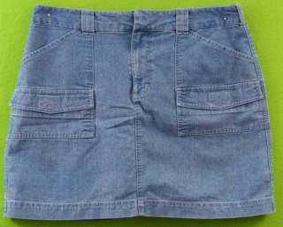 French Cuff sz 12P Petite Womens Blue Jeans Denim Skort Skirt Shorts 