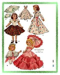 1891 OLD 14 MARY HOYER DOLL CLOTHES PATTERN VINTAGE  