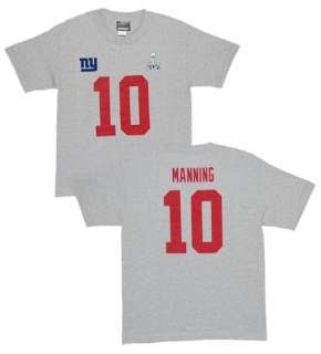 New York Giants Eli Manning YOUTH Super Bowl Name and Number Jersey T 