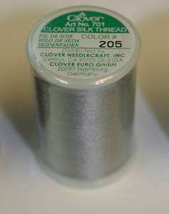 Clover Silk Thread 109 yrd spool size 50  #205 Gray  